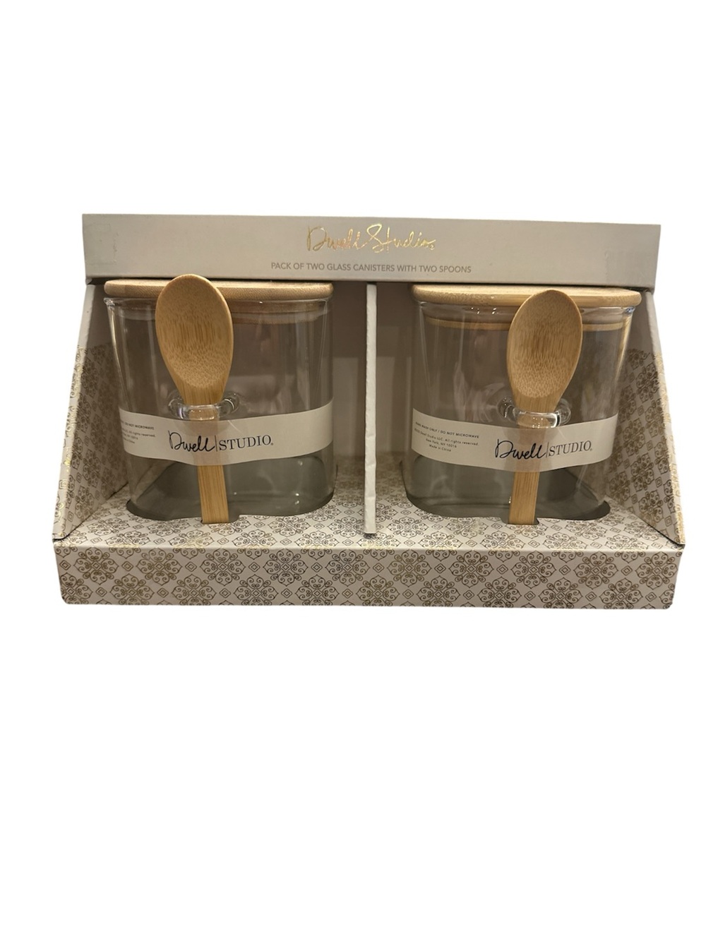 Glass Canister Set with Bamboo Lids & Spoons - Natural